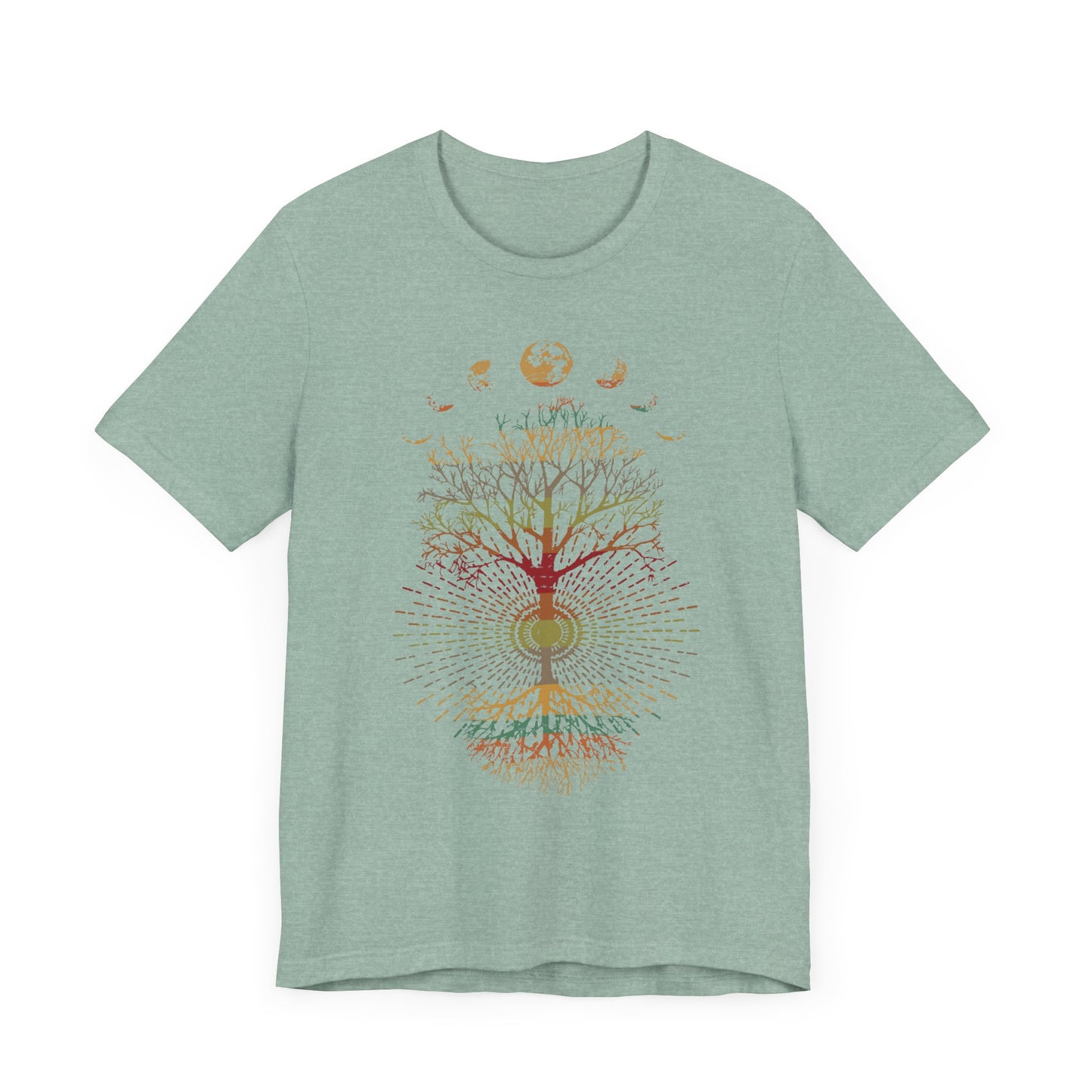 Phases of the Moon Retro 60's 70's Vibe Tree of Life T-Shirt