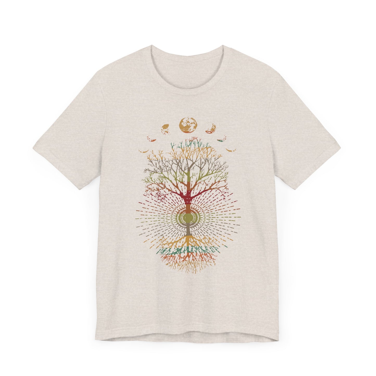 Phases of the Moon Retro 60's 70's Vibe Tree of Life T-Shirt
