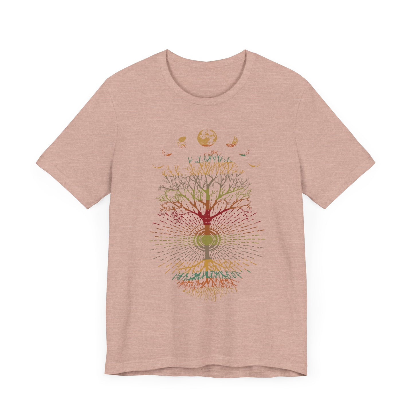 Phases of the Moon Retro 60's 70's Vibe Tree of Life T-Shirt