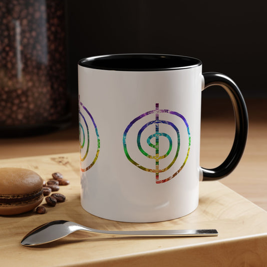 Coffee Mug - Choku Rei Reiki Power Symbol Chakra Colors 11oz