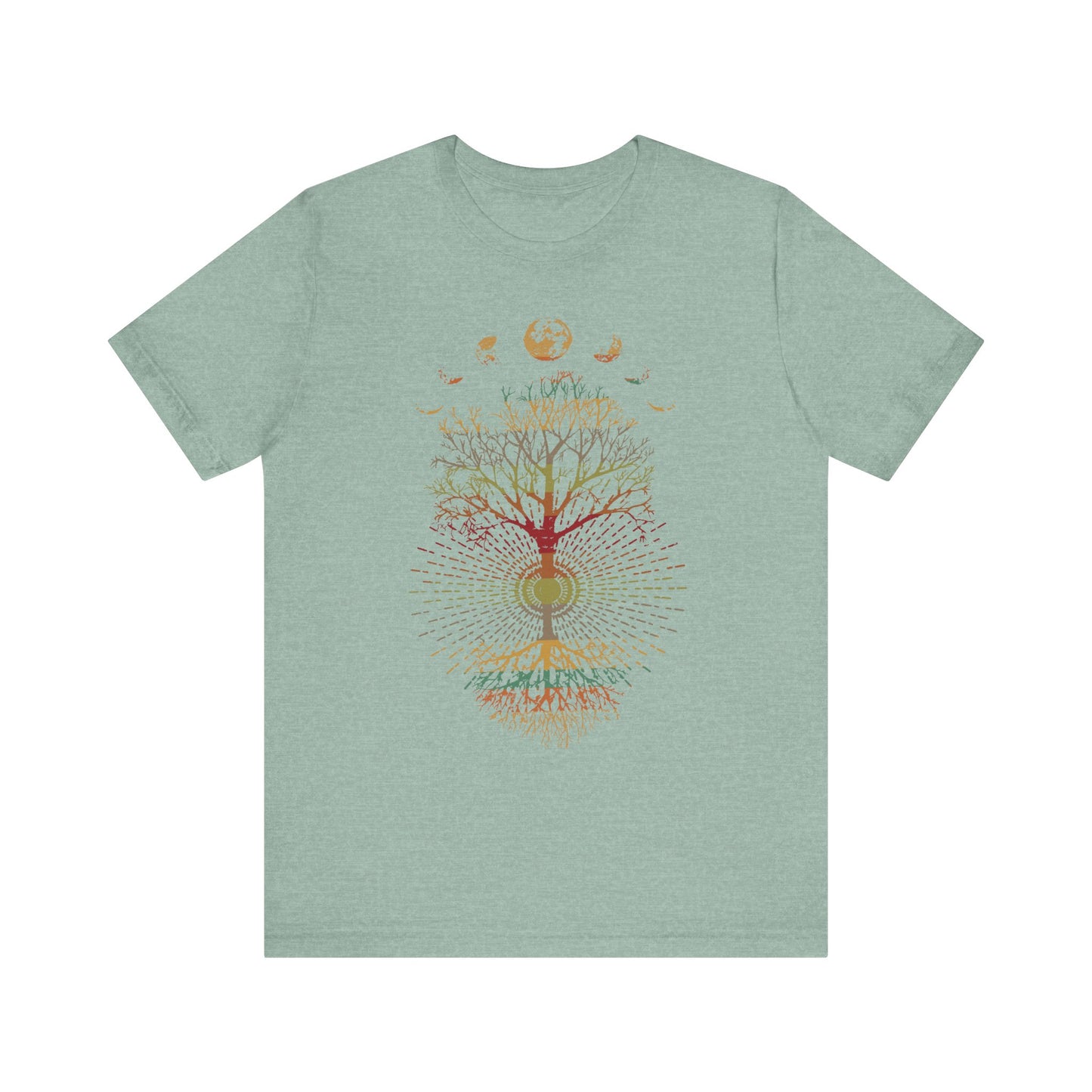 Phases of the Moon Retro 60's 70's Vibe Tree of Life T-Shirt