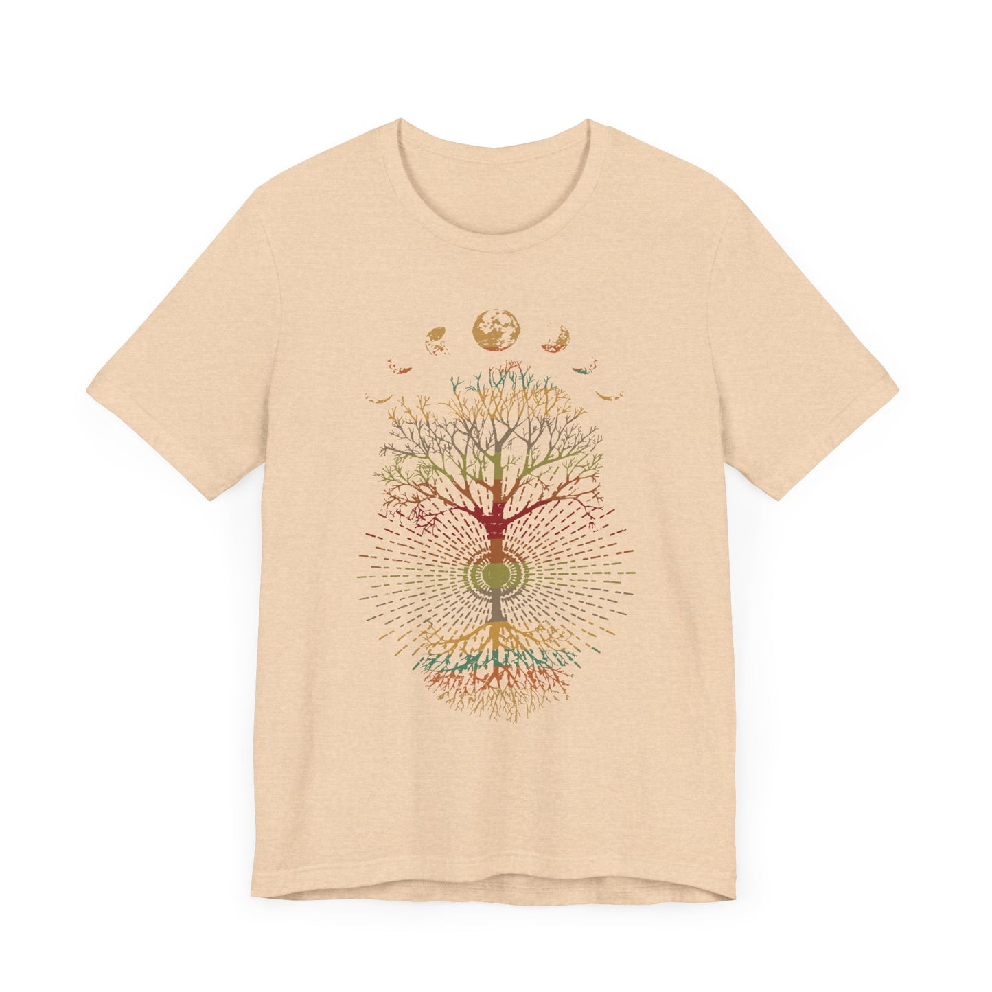 Phases of the Moon Retro 60's 70's Vibe Tree of Life T-Shirt