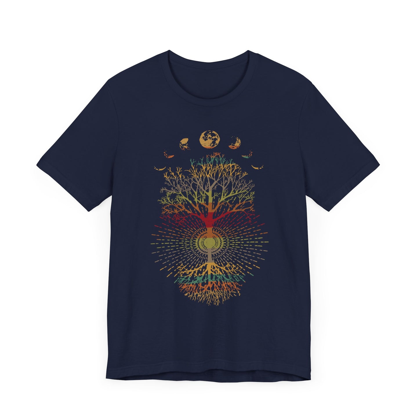 Phases of the Moon Retro 60's 70's Vibe Tree of Life T-Shirt