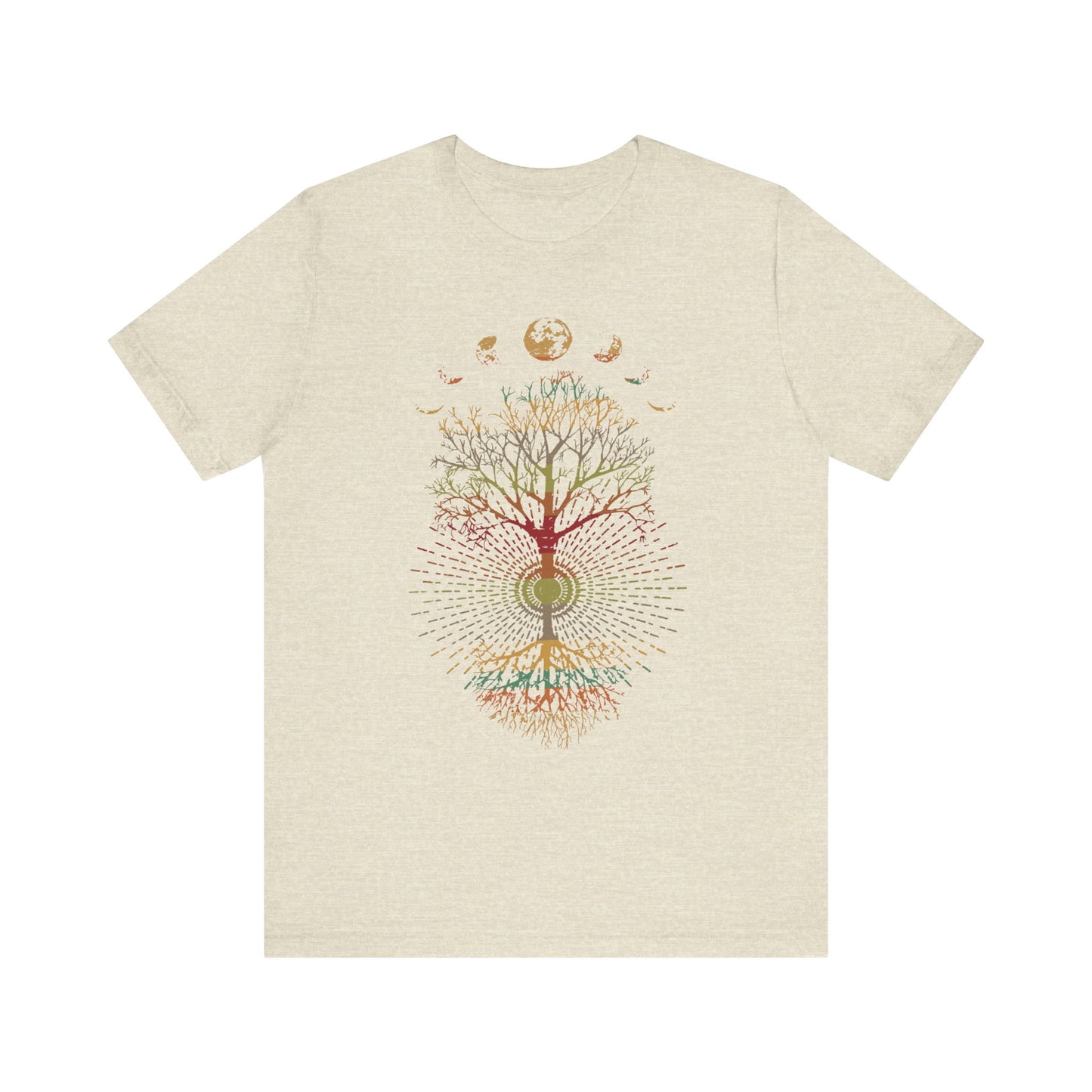 Phases of the Moon Retro 60's 70's Vibe Tree of Life T-Shirt