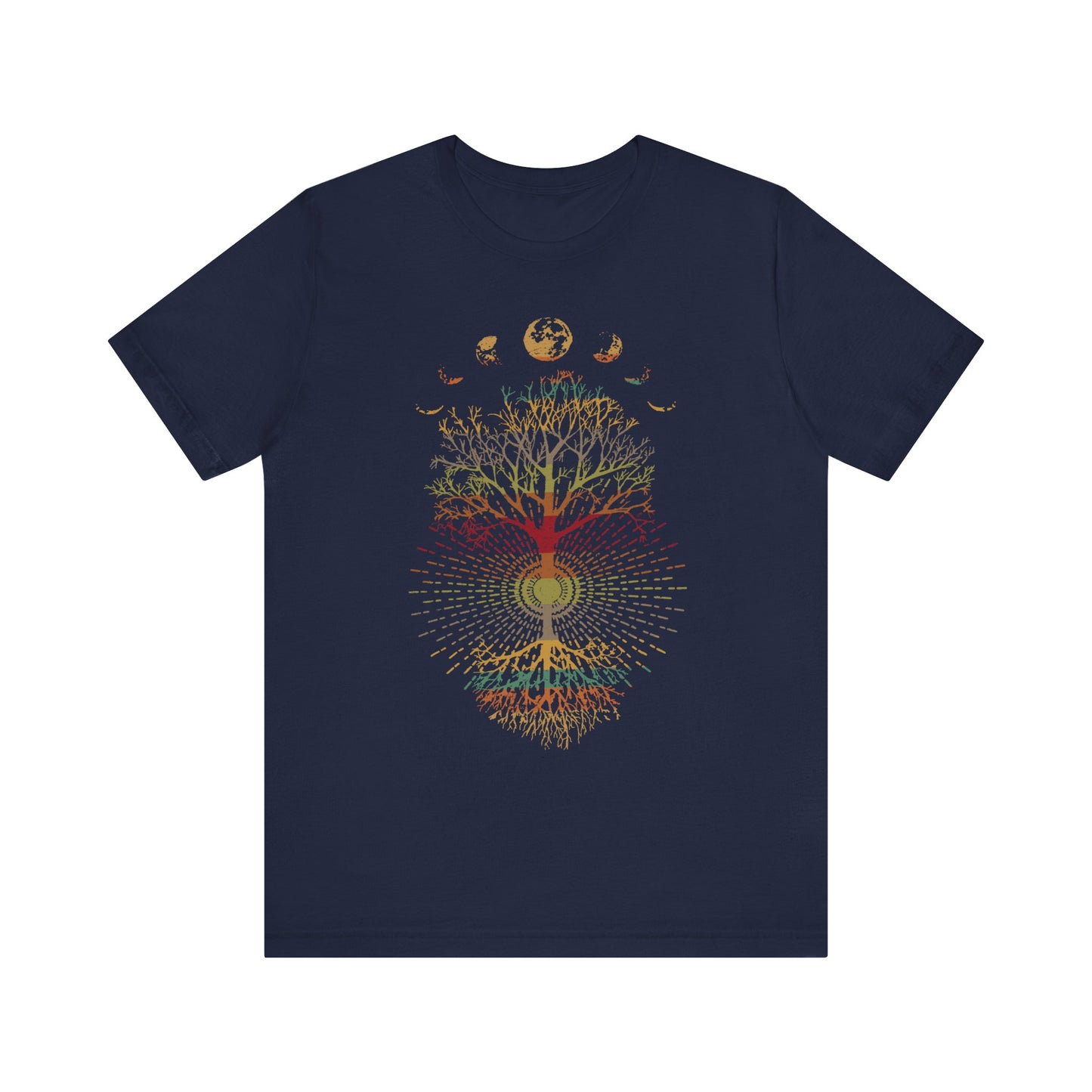 Phases of the Moon Retro 60's 70's Vibe Tree of Life T-Shirt
