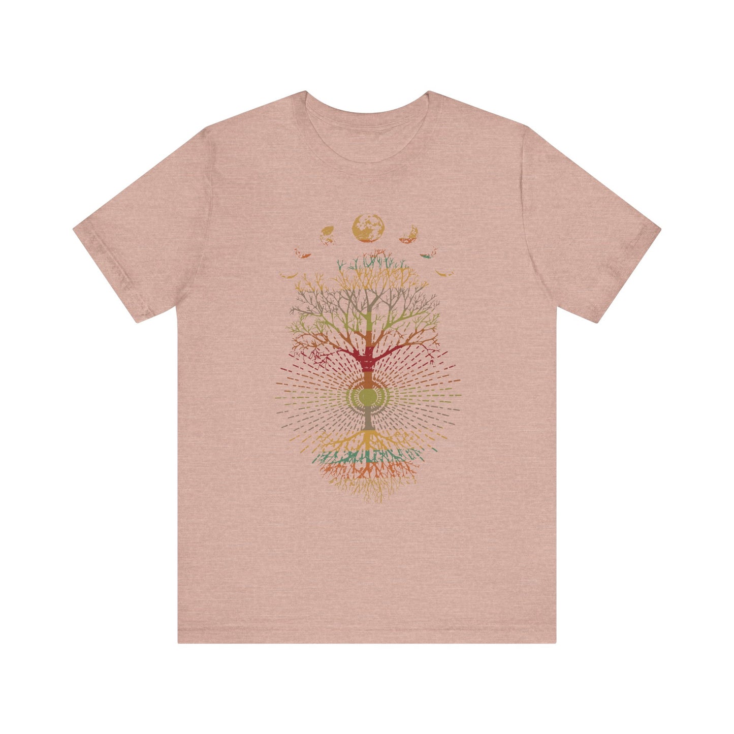 Phases of the Moon Retro 60's 70's Vibe Tree of Life T-Shirt