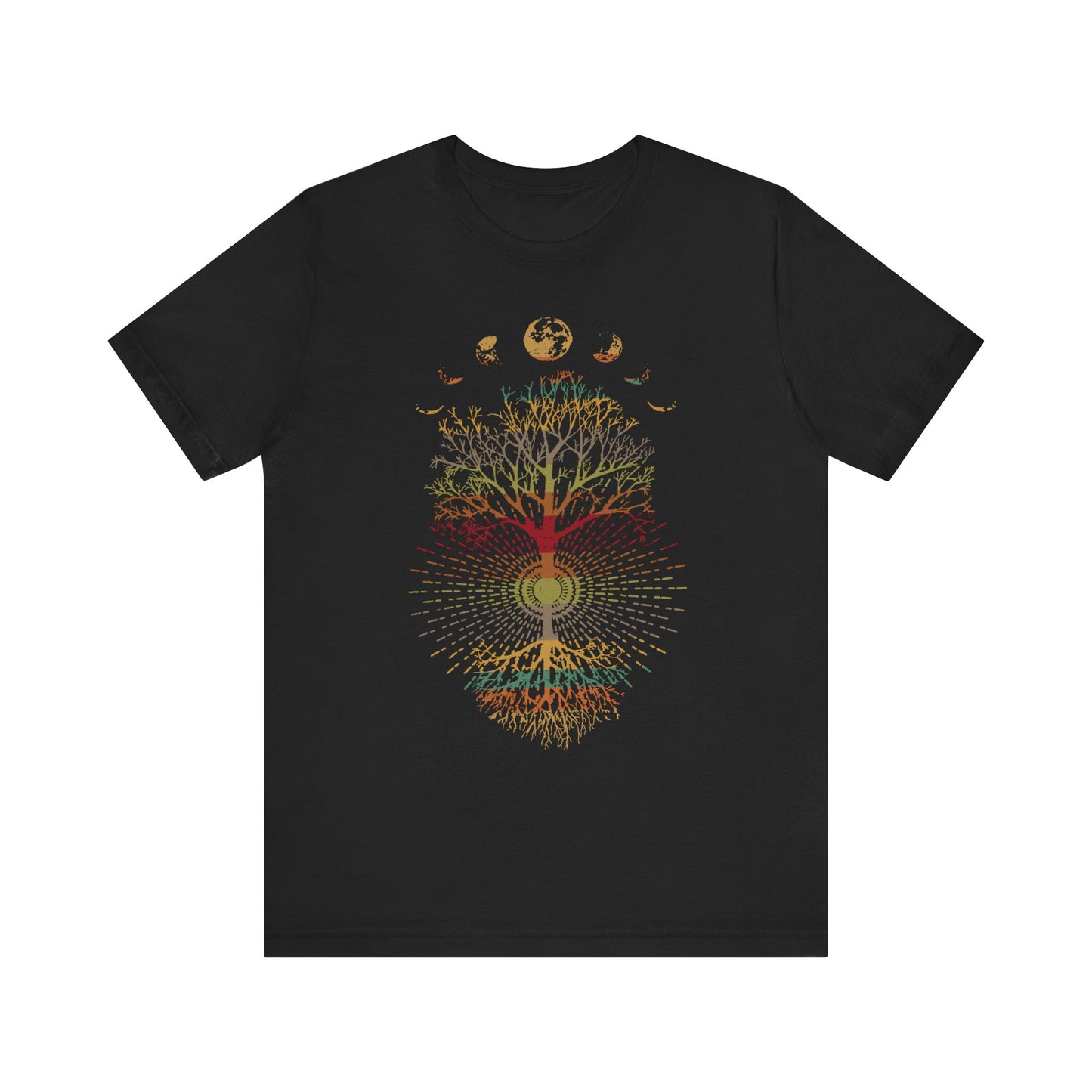 Phases of the Moon Retro 60's 70's Vibe Tree of Life T-Shirt