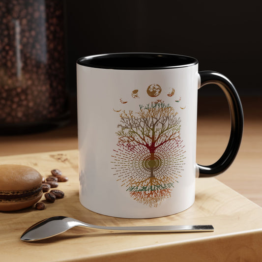 Coffee Mug Retro Tree of Life Phases of the Moon Mug