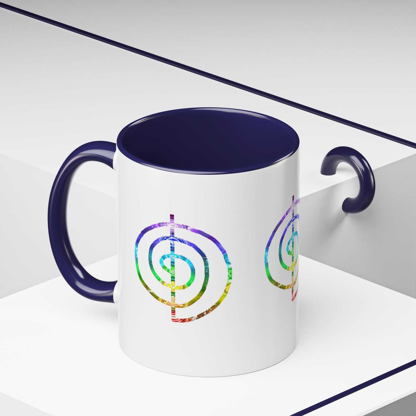 Coffee Mug - Choku Rei Reiki Power Symbol Chakra Colors 11oz