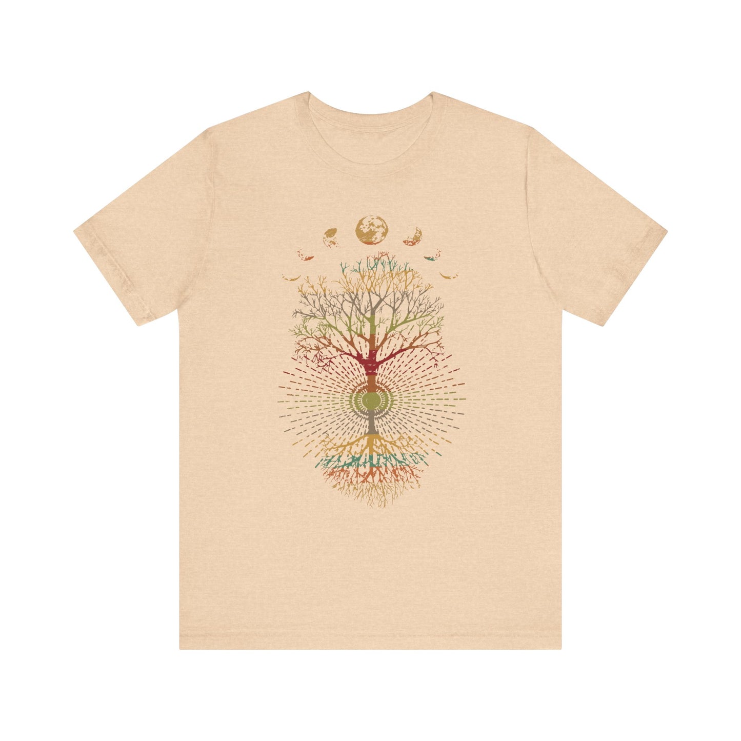 Phases of the Moon Retro 60's 70's Vibe Tree of Life T-Shirt