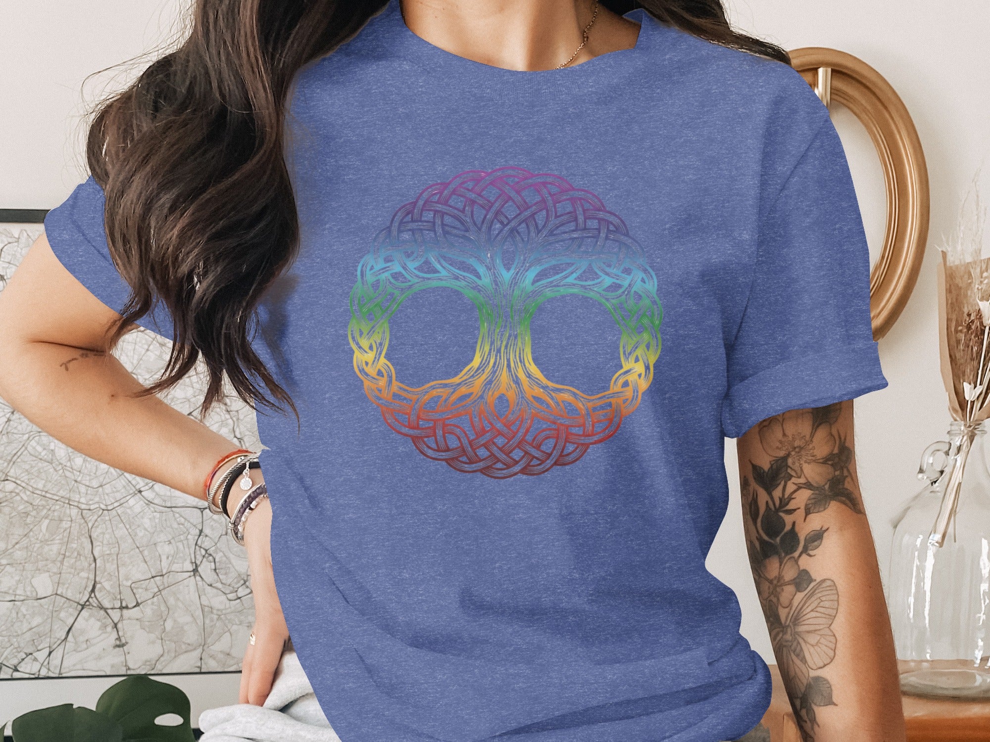 Colorful Celtic Tree Design Graphic T-Shirt