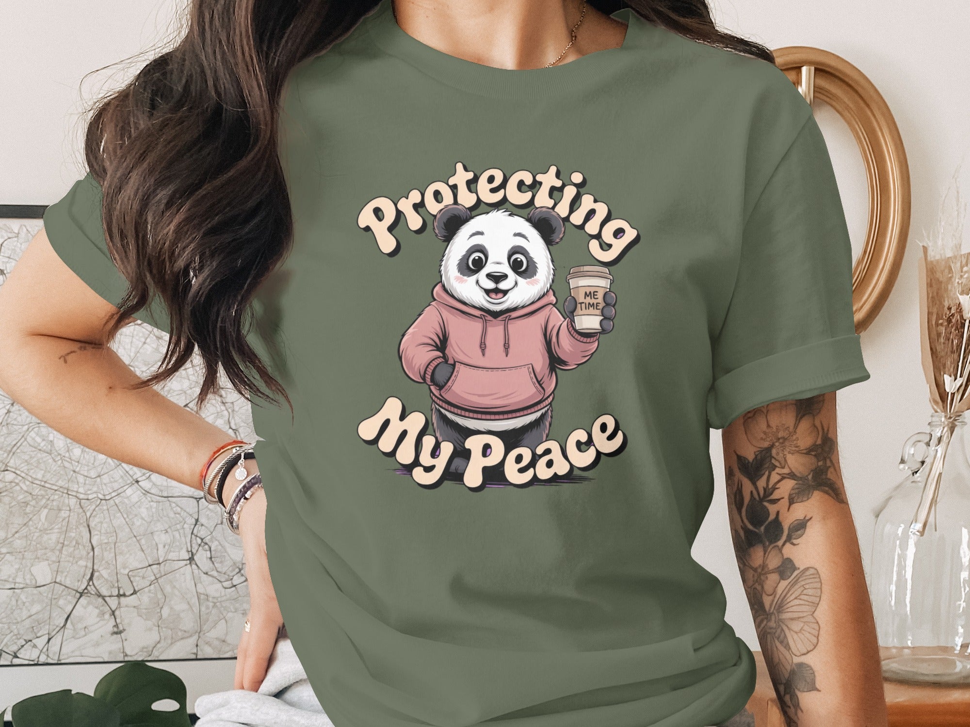 Protecting My Peace Panda Graphic T-shirt