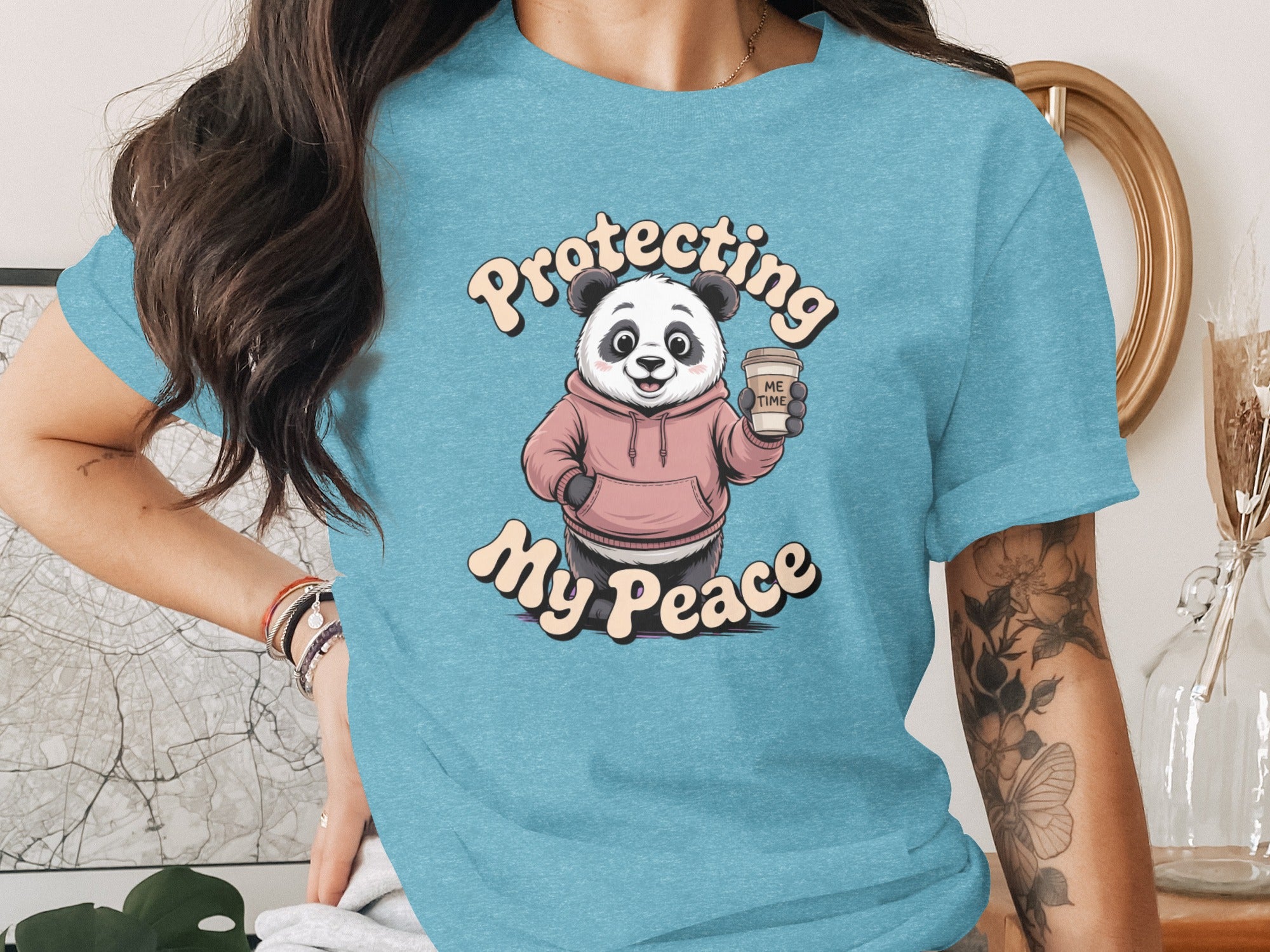 Protecting My Peace Panda Graphic Tee Shirt Product