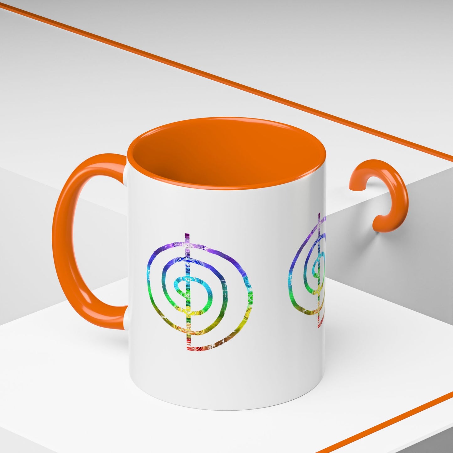 Coffee Mug - Choku Rei Reiki Power Symbol Chakra Colors 11oz