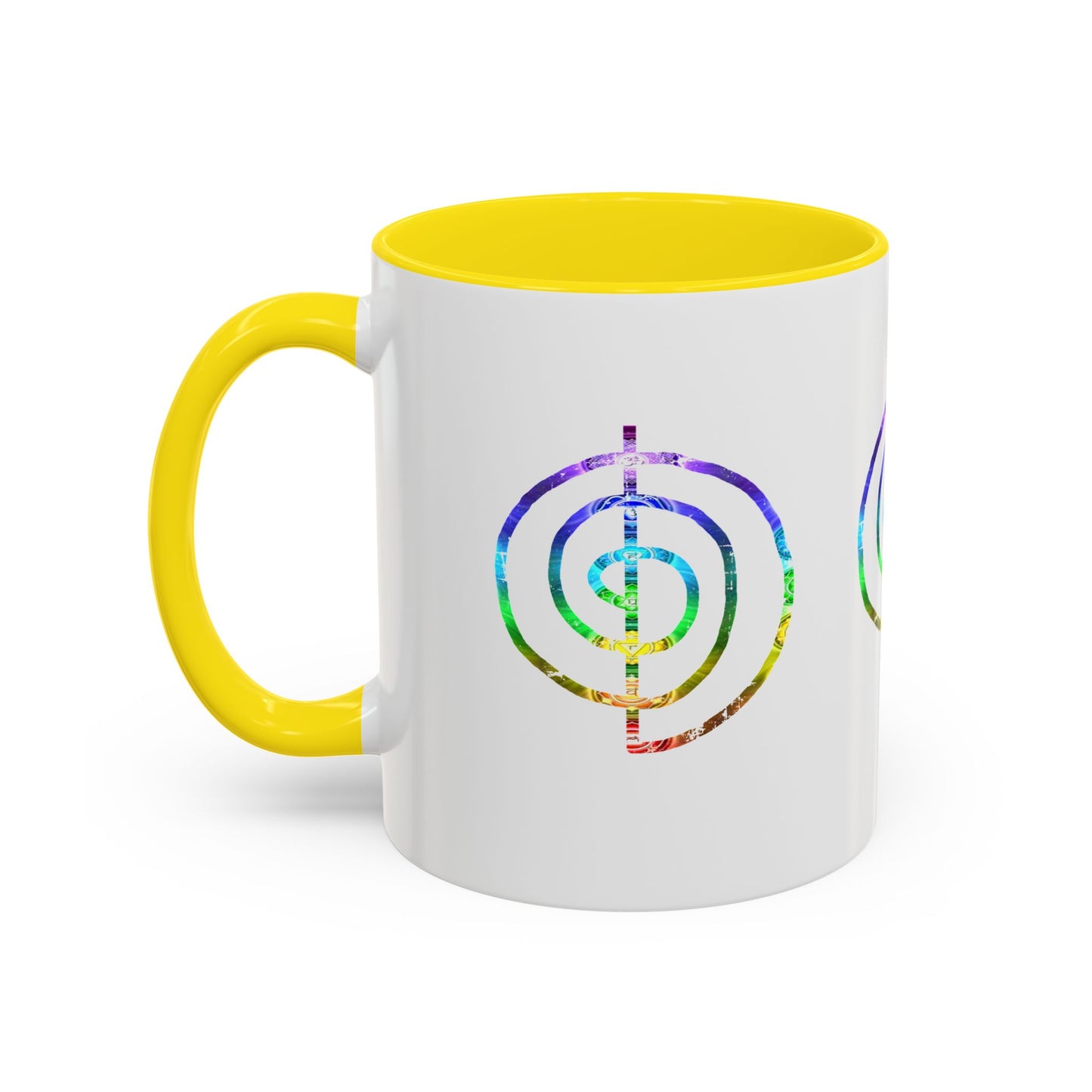 Coffee Mug - Choku Rei Reiki Power Symbol Chakra Colors 11oz