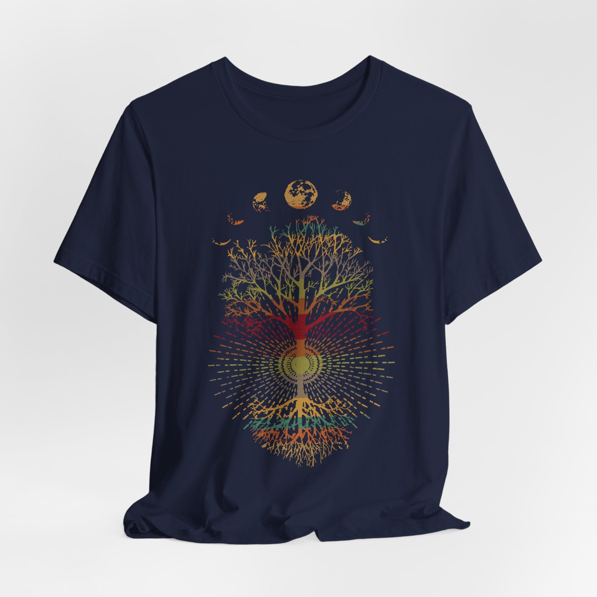Phases of the Moon Retro 60's 70's Vibe Tree of Life T-Shirt