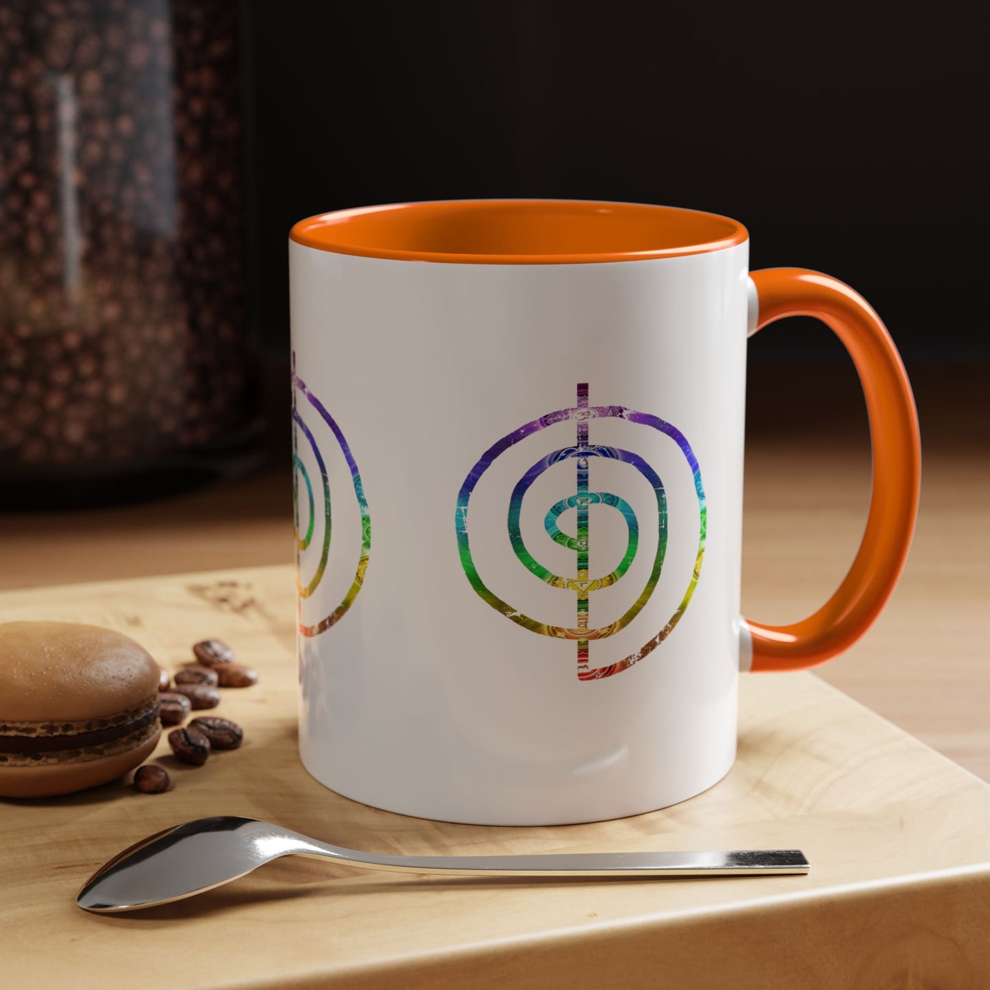 Coffee Mug - Choku Rei Reiki Power Symbol Chakra Colors 11oz