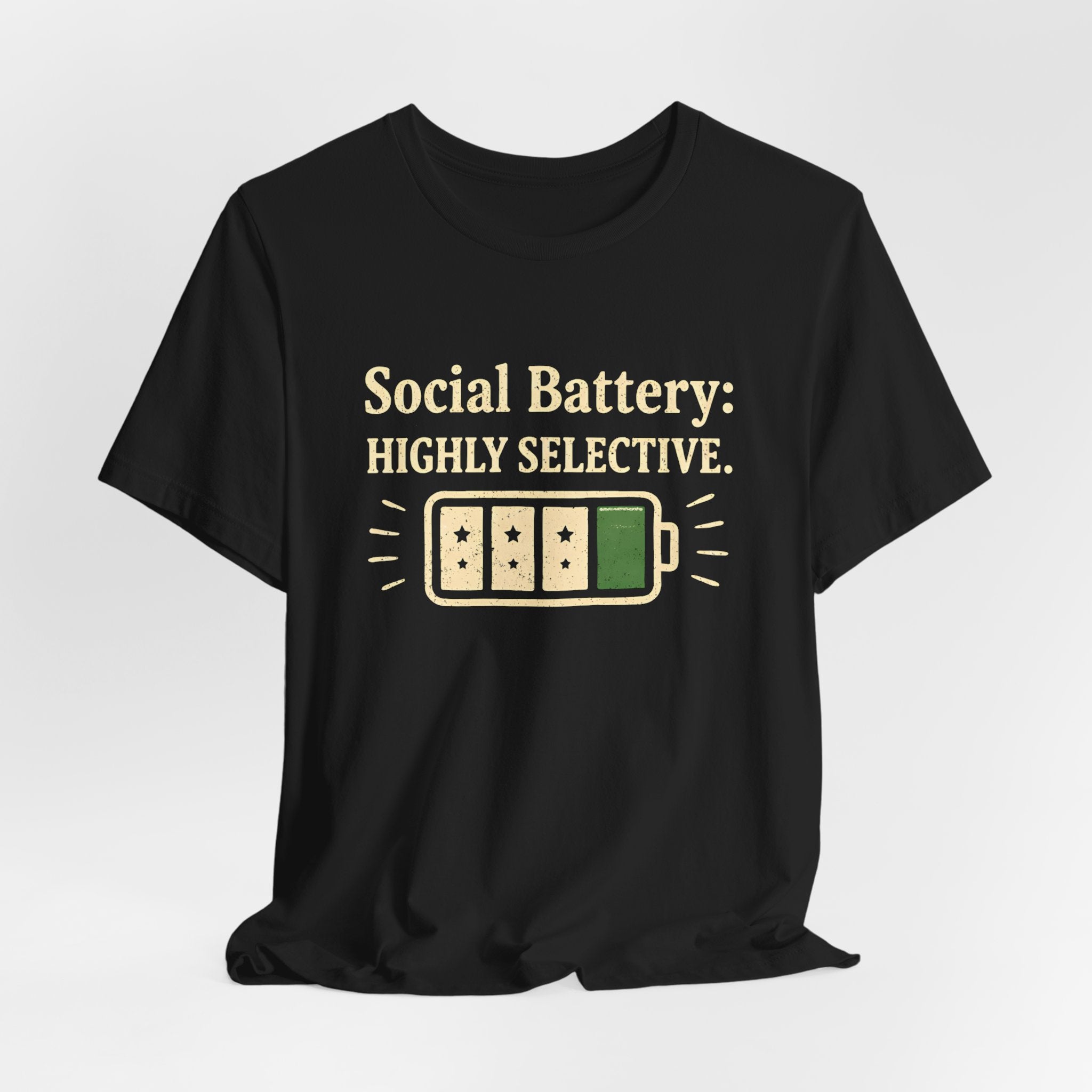 Social Battery Highly Selective T-Shirt  Funny Know Your Worth Tee