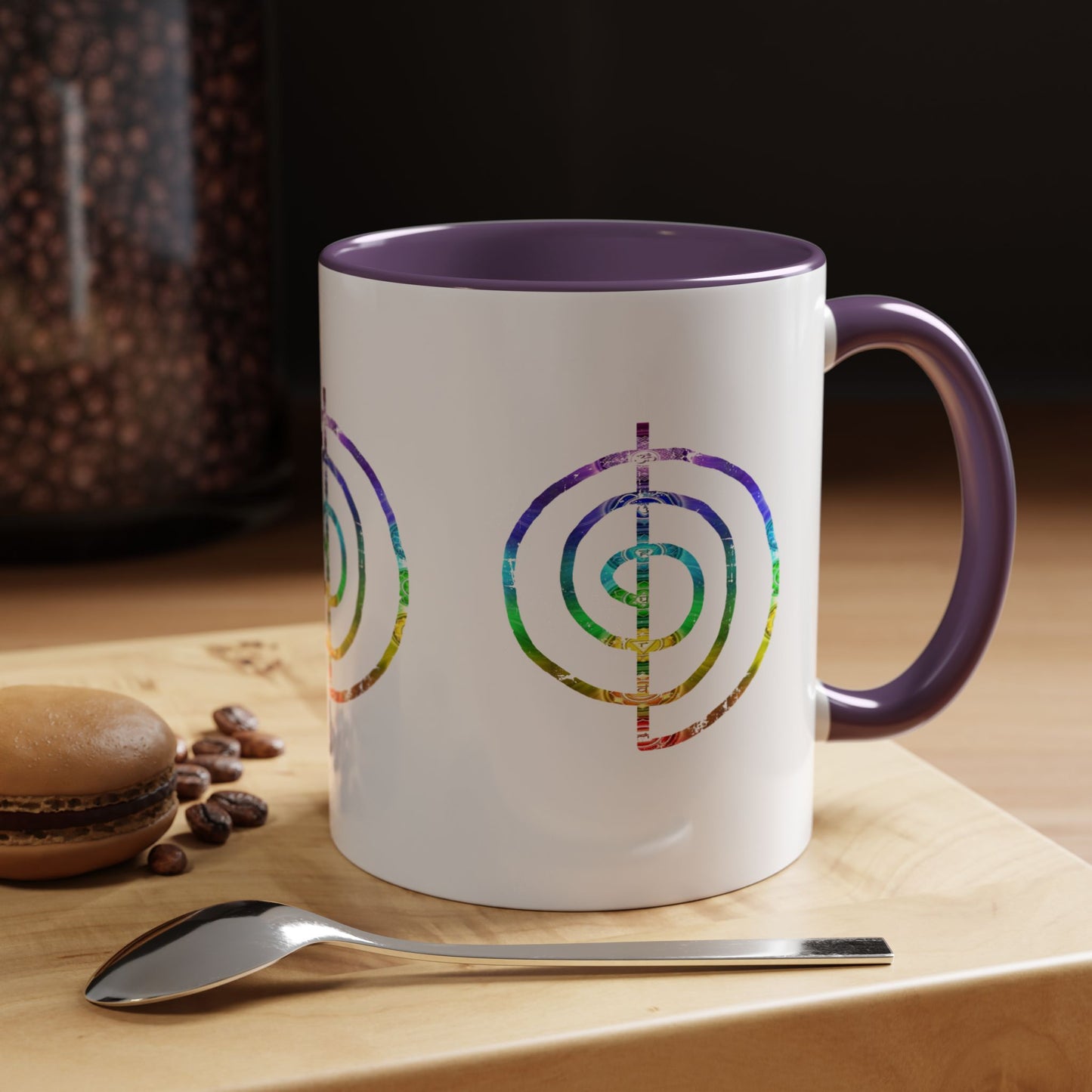Coffee Mug - Choku Rei Reiki Power Symbol Chakra Colors 11oz