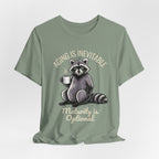 Midlife Is Optional Funny Raccoon Drinking Coffee T-Shirt - WrinkledHippie