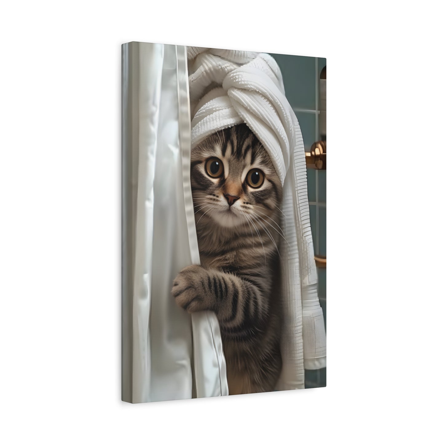 Kaylas Relaxing Cat in Robe Wall Art
