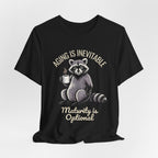 Midlife Is Optional Funny Raccoon Drinking Coffee T-Shirt - WrinkledHippie