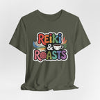 Reiki & Roasts Coffee Tee — Chakra Spiritual Coffee Lover T‑Shirt - WrinkledHippie