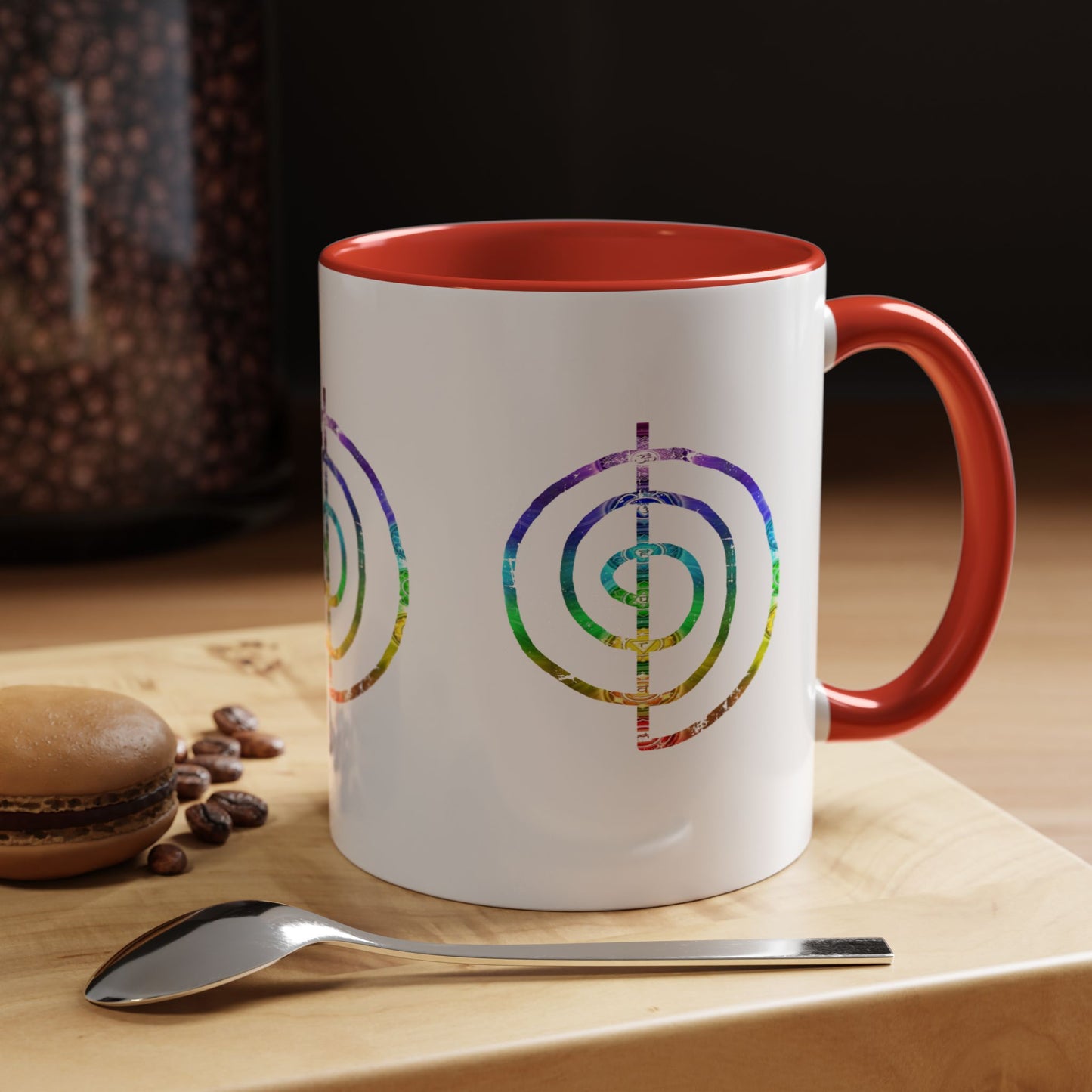 Coffee Mug - Choku Rei Reiki Power Symbol Chakra Colors 11oz