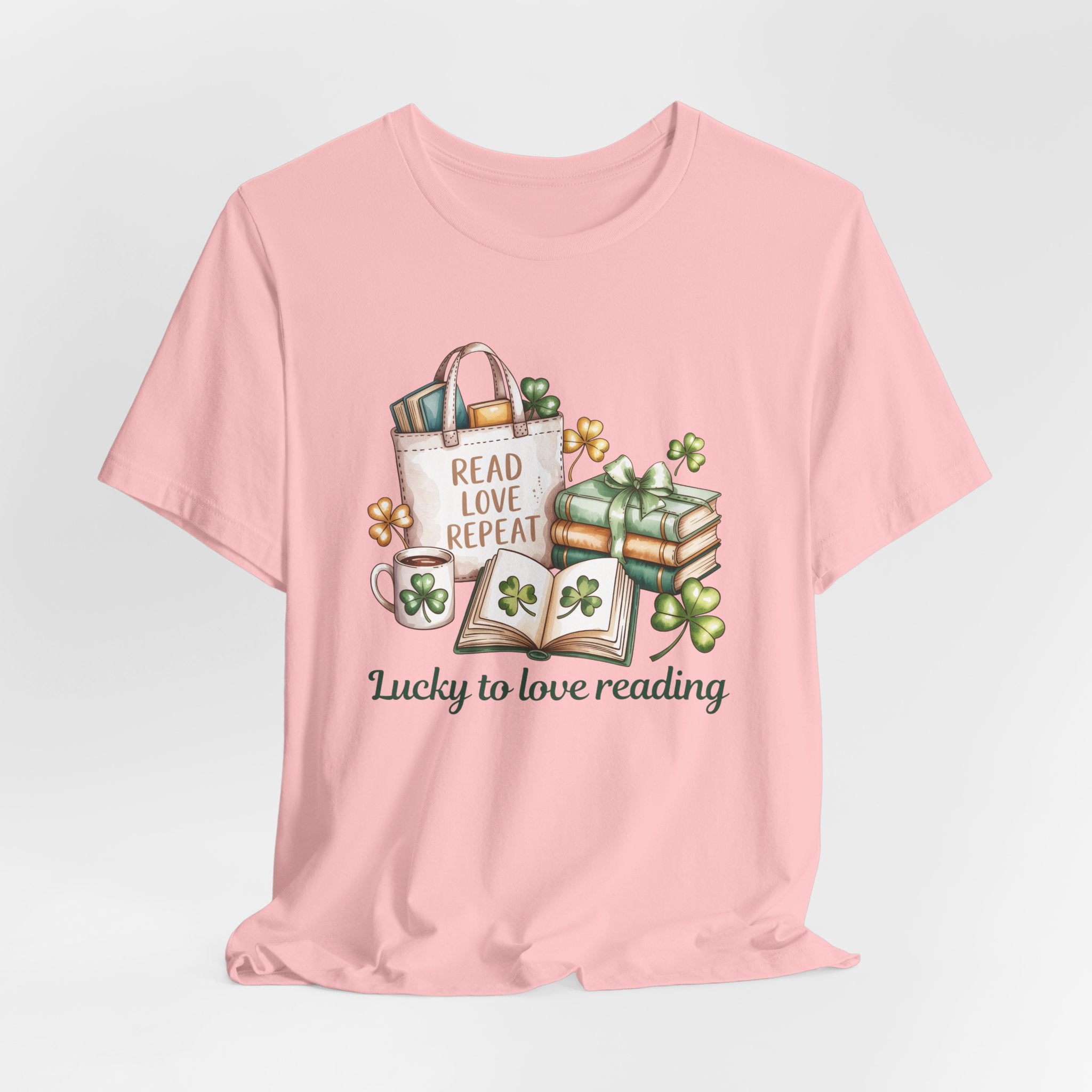 Lucky to Love Reading St Patrick's Day T-Shirt for Book Lovers