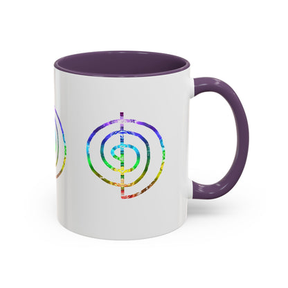 Coffee Mug - Choku Rei Reiki Power Symbol Chakra Colors 11oz
