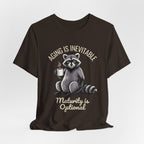 Midlife Is Optional Funny Raccoon Drinking Coffee T-Shirt - WrinkledHippie