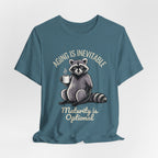 Midlife Is Optional Funny Raccoon Drinking Coffee T-Shirt - WrinkledHippie
