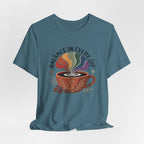 Balance In Every Sip Coffee Illustration Graphic T-Shirt - WrinkledHippie
