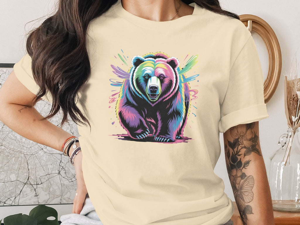 Vibrant Multicolored Bear Artwork T-Shirt Product
