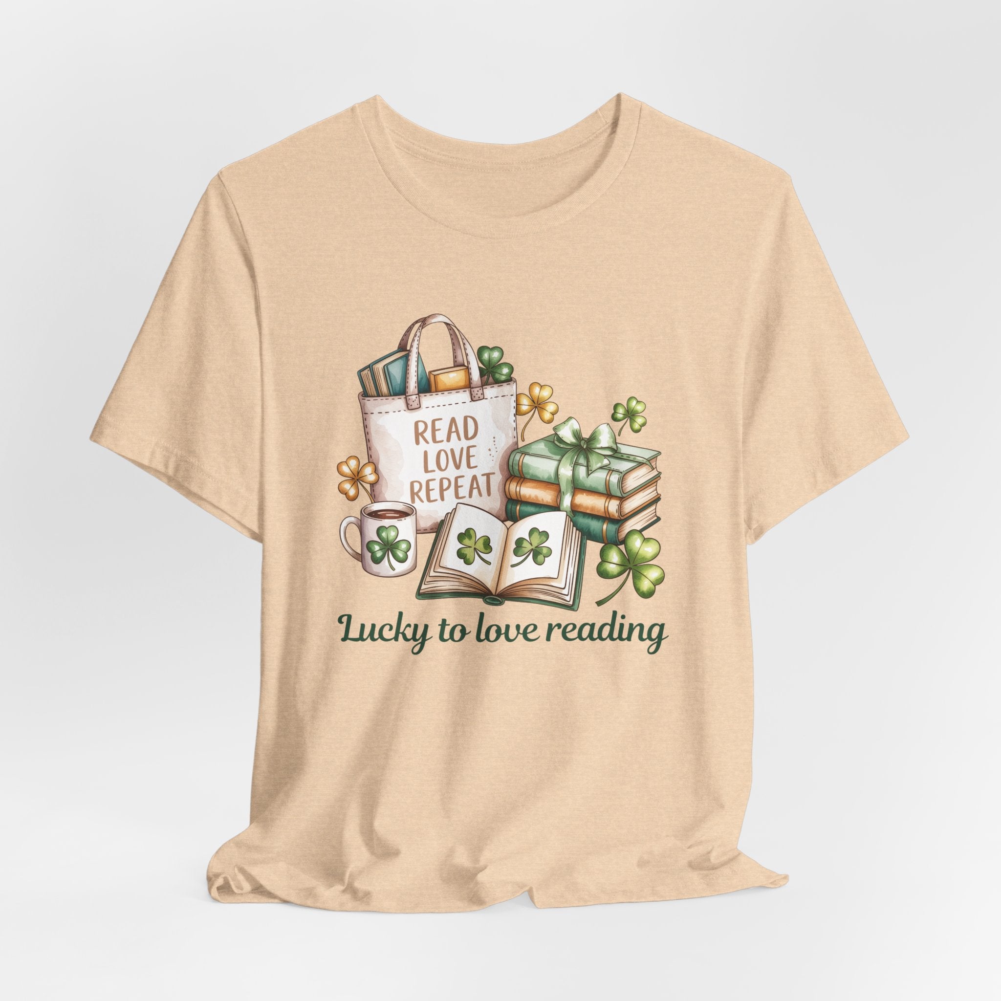 Lucky to Love Reading St Patrick's Day T-Shirt for Book Lovers