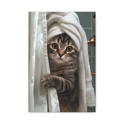 Kaylas Relaxing Cat in Robe Wall Art