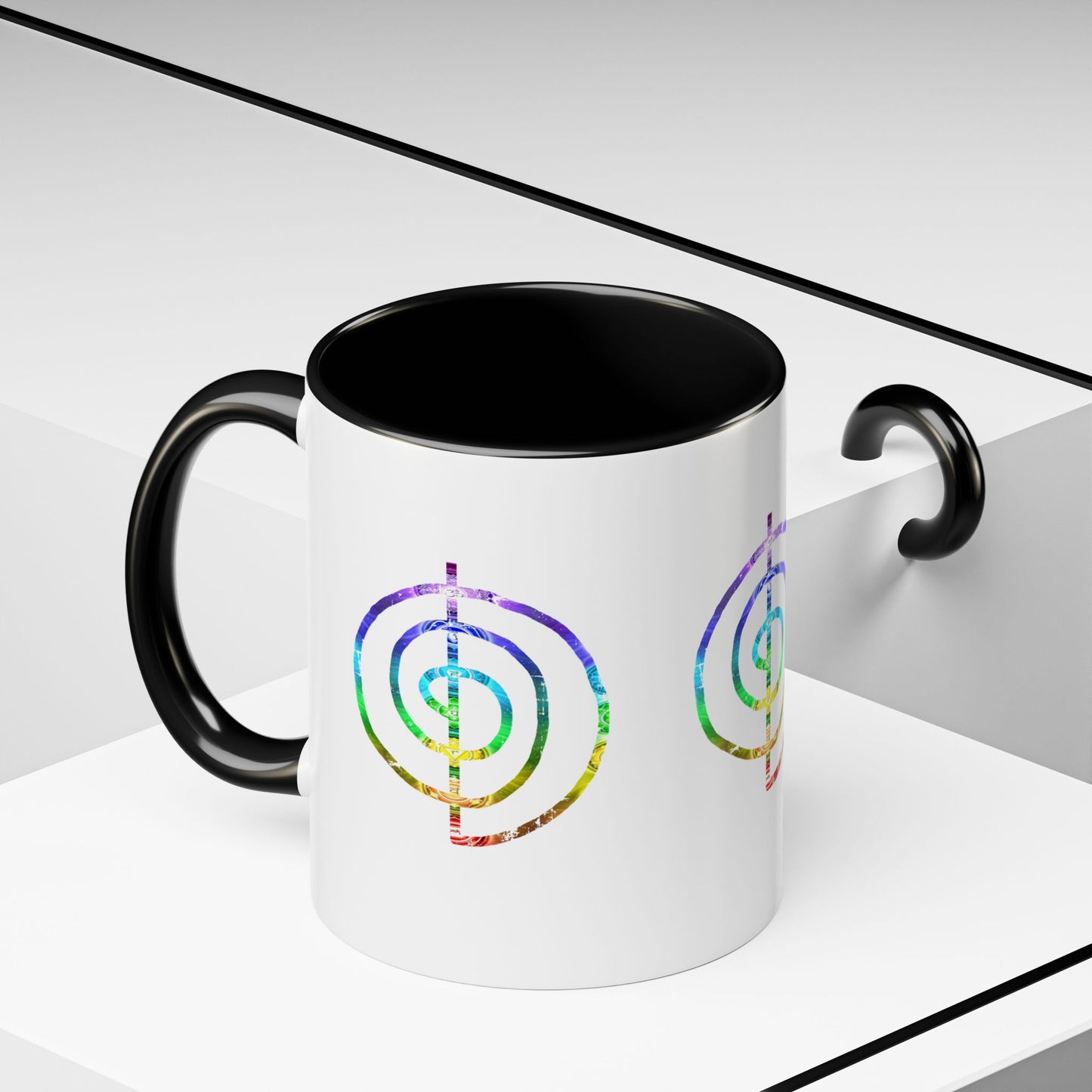 Coffee Mug - Choku Rei Reiki Power Symbol Chakra Colors 11oz