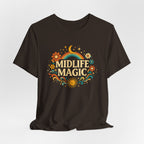 Midlife Magic Hippie Vibe T-Shirt — Retro Boho Tee for Women Celebrating Midlife - WrinkledHippie