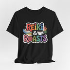 Reiki & Roasts Coffee Tee — Chakra Spiritual Coffee Lover T‑Shirt - WrinkledHippie