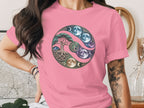 Colorful Moon Phases and Tree Design Pink Shirt Product
