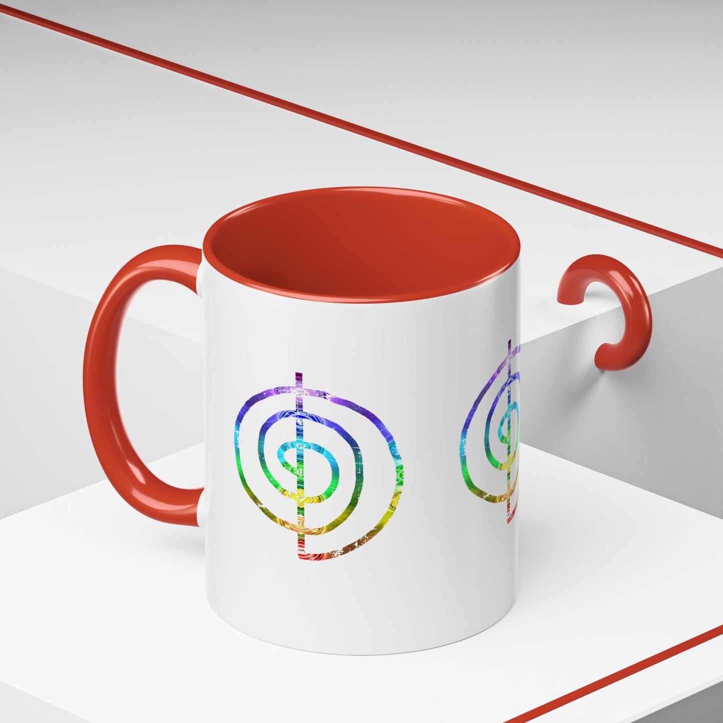 Coffee Mug - Choku Rei Reiki Power Symbol Chakra Colors 11oz