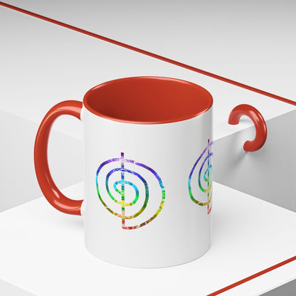 Coffee Mug - Choku Rei Reiki Power Symbol Chakra Colors 11oz
