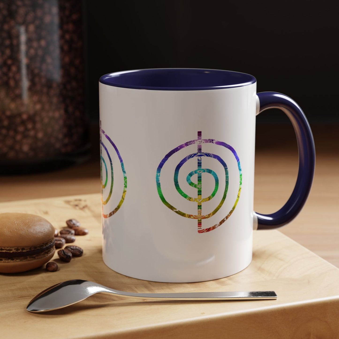 Coffee Mug - Choku Rei Reiki Power Symbol Chakra Colors 11oz