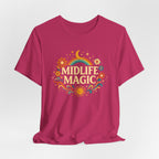 Midlife Magic Hippie Vibe T-Shirt — Retro Boho Tee for Women Celebrating Midlife - WrinkledHippie
