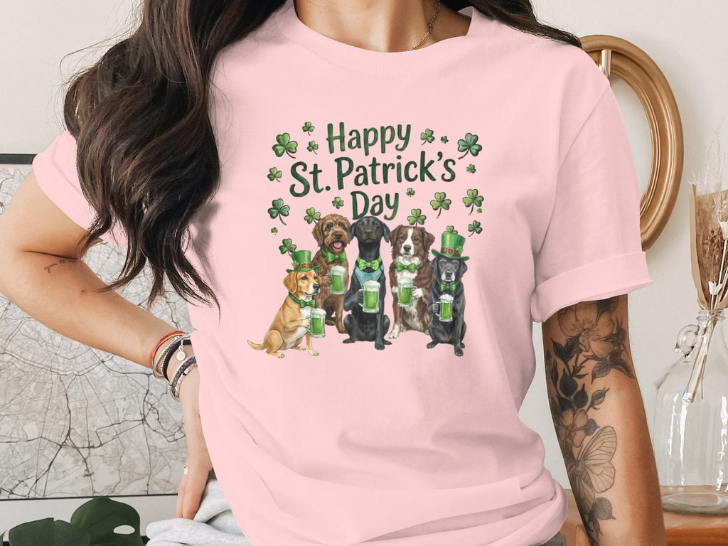 Happy St. Patrick's Day Dogs Graphic T-Shirt