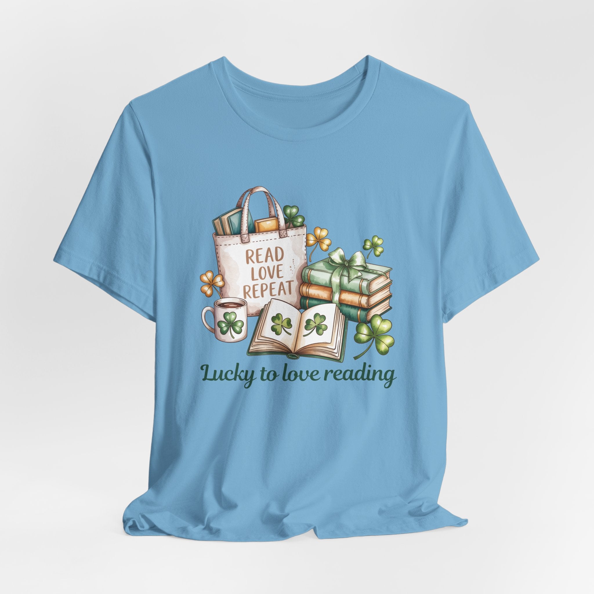 Lucky to Love Reading St Patrick's Day T-Shirt for Book Lovers