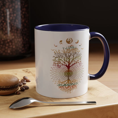 Coffee Mug Retro Tree of Life Phases of the Moon Mug