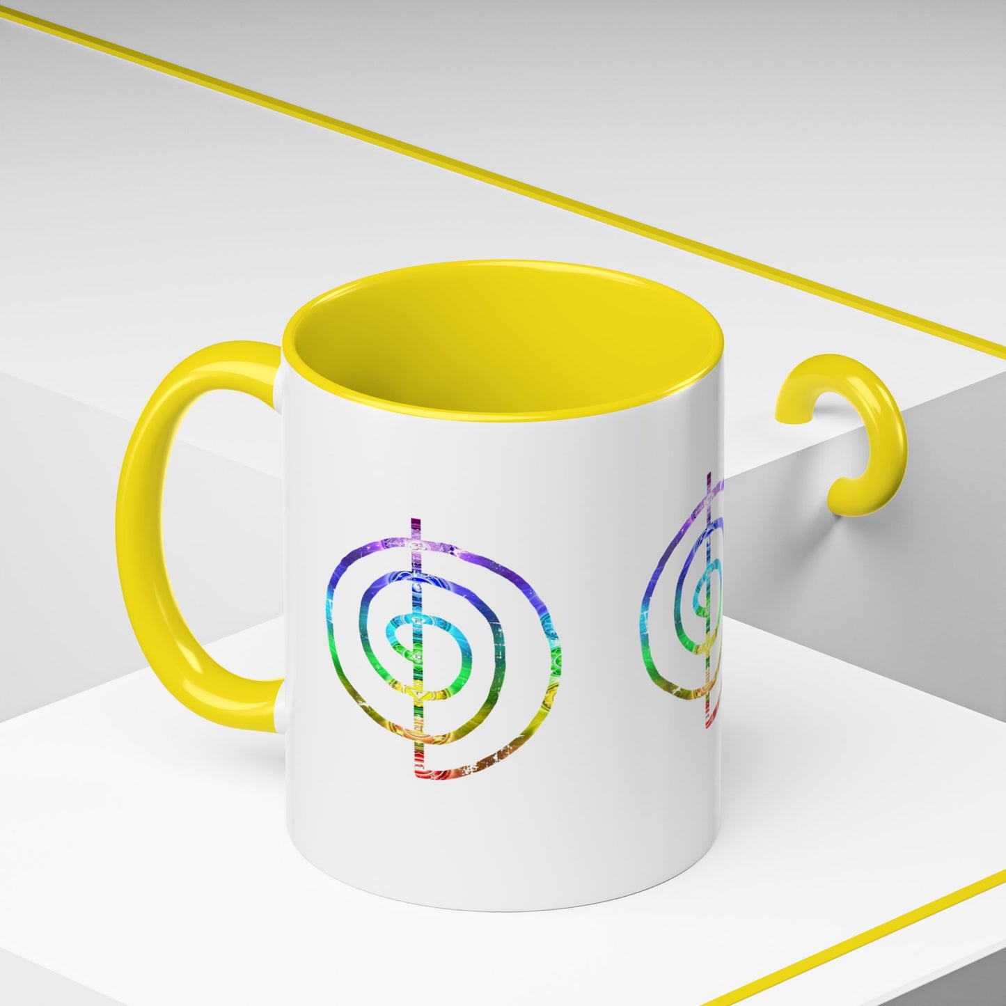 Coffee Mug - Choku Rei Reiki Power Symbol Chakra Colors 11oz