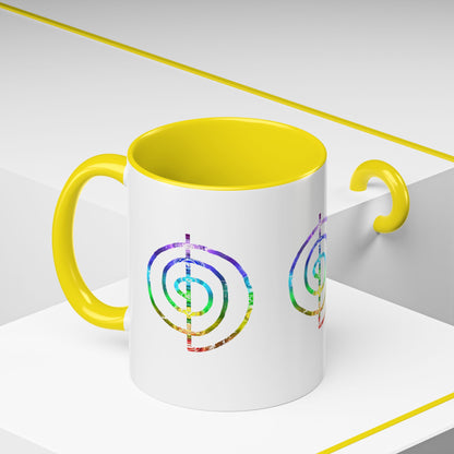 Coffee Mug - Choku Rei Reiki Power Symbol Chakra Colors 11oz