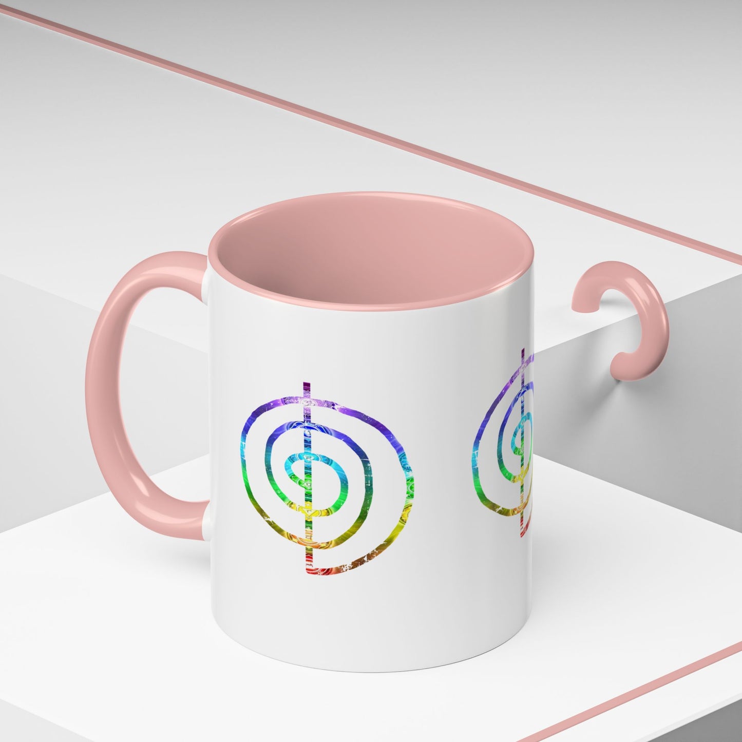 Coffee Mug - Choku Rei Reiki Power Symbol Chakra Colors 11oz